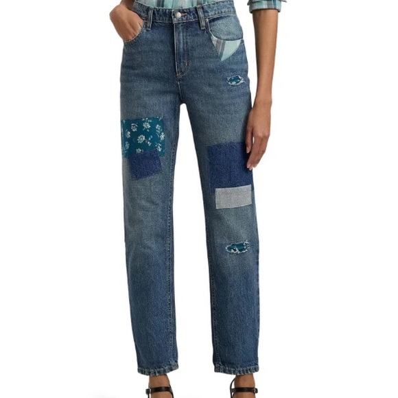 Lauren Ralph Lauren Denim - Ralph Lauren Women’s Patchwork Boyfriend Fit Blue Jeans